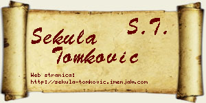 Sekula Tomković vizit kartica